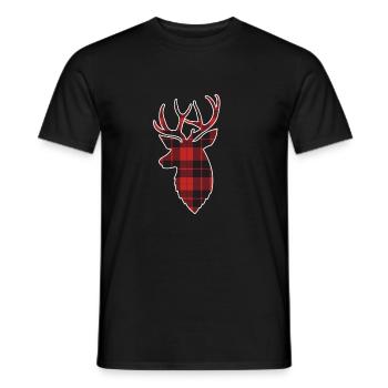 Hirsch Christmas Outfit - Men's T-Shirt - black - Front - AI Model Male 178 light (178cm)