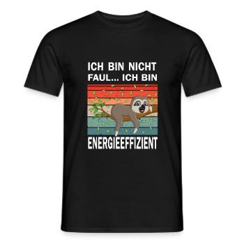 Ich bin nicht faul ich bin Energieeffizient - Männer T-Shirt - Schwarz - Vorne - AI Model Male 178 light (178cm)