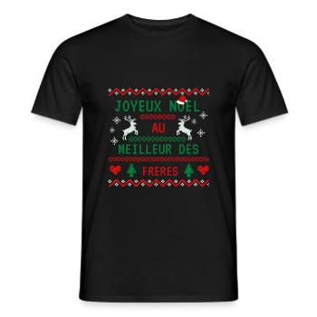 Joyeux noël au meilleur des frères ! - T-shirt homme - noir - Devant - AI Model Male 178 light (178cm)