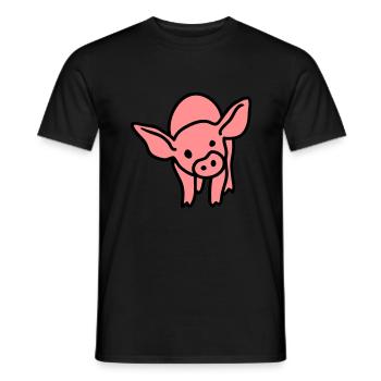 Piglet 2 - Men's T-Shirt - black - Front - AI Model Male 178 light (178cm)
