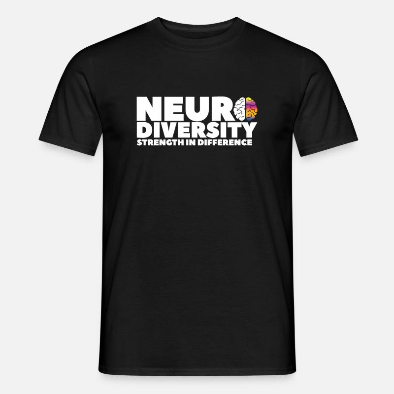 Neurodiversité: force dans la différence 2 (Blanc) - T-shirt homme - noir