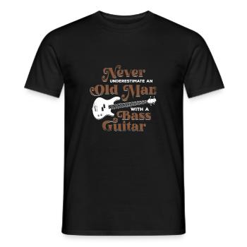 Vieil homme basse guitare basse basse guitariste cadeau - T-shirt homme - noir - Devant - AI Model Male 178 light (178cm)