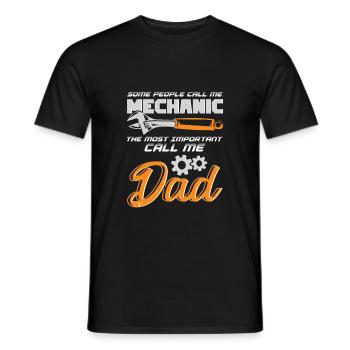 Mechanic Dad Auto Mechanic Father Gift - Men's T-Shirt - black - Front - AI Model Male 178 light (178cm)