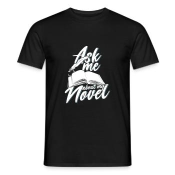 Livre auteur écrivain romancier cadeau - T-shirt homme - noir - Devant - AI Model Male 178 light (178cm)