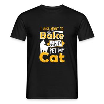 Cuisson Boulanger chat propriétaire de chat cadeau - T-shirt homme - noir - Devant - AI Model Male 178 light (178cm)
