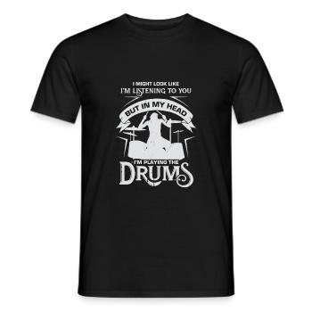 Batterie musique musiciens batteur cadeau - T-shirt homme - noir - Devant - AI Model Male 178 light (178cm)