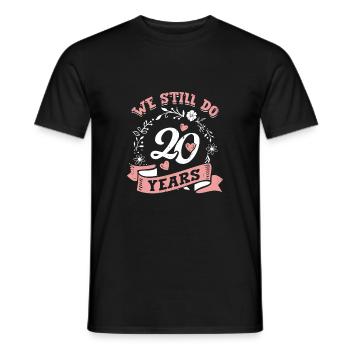 Couple anniversaire 20e anniversaire de mariage cadeau - T-shirt homme - noir - Devant - AI Model Male 178 light (178cm)