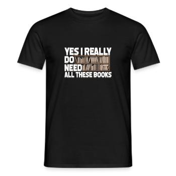 Funny Reading Book Book Bookshelf Reader Gift - Men's T-Shirt - black - Front - AI Model Male 178 light (178cm)