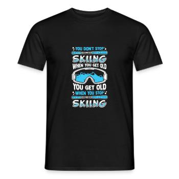 Ski Winter SkiEr Old Man Gift - Men's T-Shirt - black - Front - AI Model Male 178 light (178cm)