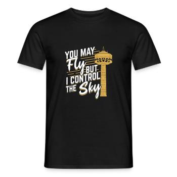 Air traffic controller ATCO air traffic manager gift - Men's T-Shirt - black - Front - AI Model Male 178 light (178cm)