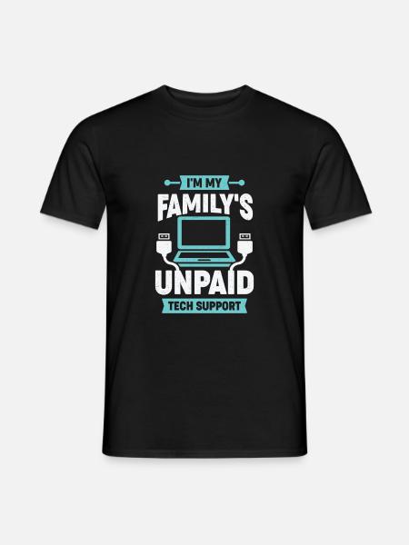 Lustiges Computer IT-Support Mitarbeiter Geschenk - Männer T-Shirt - Schwarz