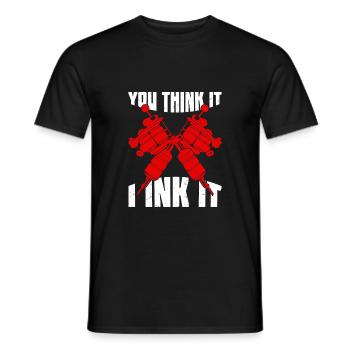 Salle de tatouage Cadeau Tatoueur - T-shirt homme - noir - Devant - AI Model Male 178 light (178cm)