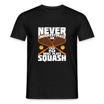 Squash Squash Player Old Man Grandpa Gift - Men's T-Shirt - black - Front - AI Model Male 178 light (178cm)