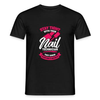 Nagelstudio Job Beruf Nageldesignerin Geschenk - Männer T-Shirt - Schwarz - Vorne - AI Model Male 178 light (178cm)