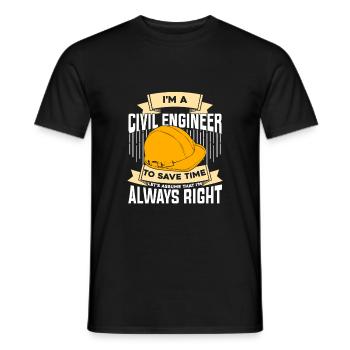 Civil Engineering Job Profession Civil Engineer Gift - Men's T-Shirt - black - Front - AI Model Male 178 light (178cm)