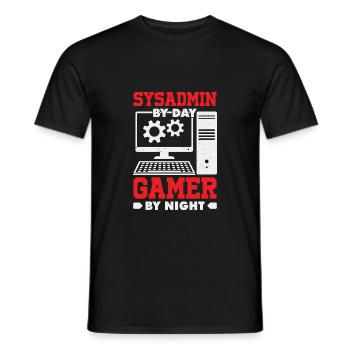 Systemadministrator Gamer Sysadmin Geschenk - Männer T-Shirt - Schwarz - Vorne - AI Model Male 178 light (178cm)