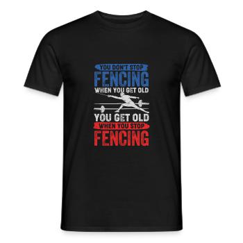 Fencing Sport fencing Old man Fencer Gift - Men's T-Shirt - black - Front - AI Model Male 178 light (178cm)
