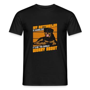 Funny Rottweiler Dog Gift - Men's T-Shirt - black - Front - AI Model Male 178 light (178cm)