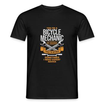 Bicycle mechanic Two-wheeler mechanic gift - Men's T-Shirt - black - Front - AI Model Male 178 light (178cm)