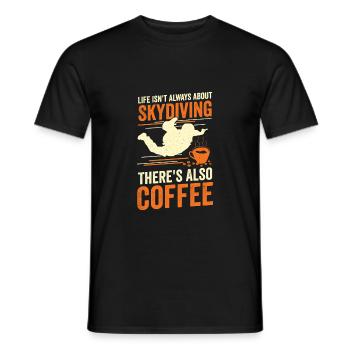 Skydiving Coffee Skydiver Gift - Men's T-Shirt - black - Front - AI Model Male 178 light (178cm)