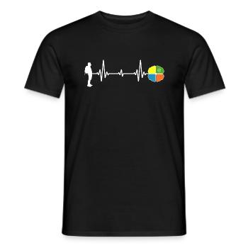 Geocache outdoor-life hiking hero scavenger hunt - Men's T-Shirt - black - Front - AI Model Male 178 light (178cm)