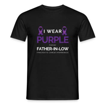 Je porte du violet pour mon père pancréatique bas - T-shirt homme - noir - Devant - AI Model Male 178 light (178cm)