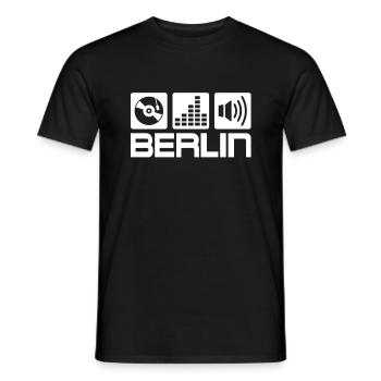 DJ Berlin - Men's T-Shirt - black - Front - AI Model Male 178 light (178cm)