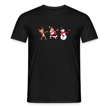 Dabbing Dab Reindeer Santa Claus Snowman Xmas - Men's T-Shirt - black - Front - AI Model Male 178 light (178cm)
