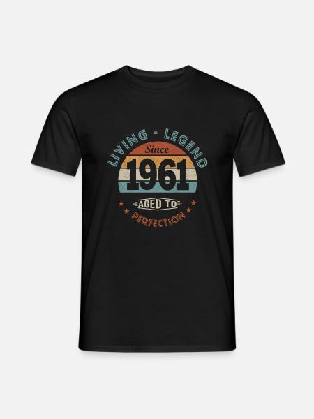 Geburtstag 61 Jahre LegendeSeit 1961 Geschenk 61 Jahre - Männer T-Shirt - Schwarz