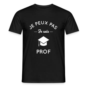 Je peux pas je suis prof - T-shirt homme - noir - Devant - AI Model Male 178 light (178cm)