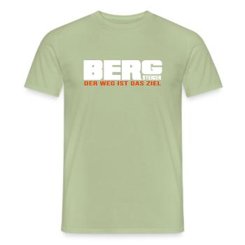 Bergsteiger Felsklettern Seilschaft Bergpfad - Männer T-Shirt - Sage - Vorne - AI Model Male 178 light (178cm)
