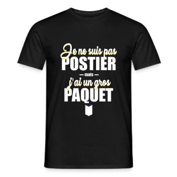 Je ne suis pas postier - T-shirt homme - noir - Devant - AI Model Male 178 light (178cm)