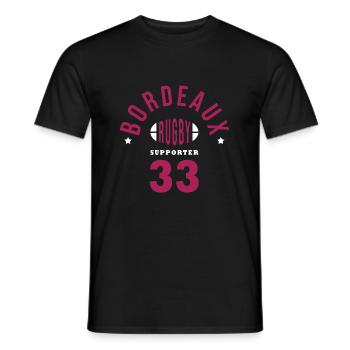 Rugby Bordeaux supporter Girondins 33 - T-shirt homme - noir - Devant - AI Model Male 178 light (178cm)