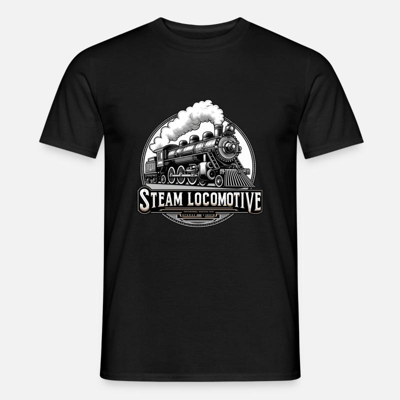 Dampflok Dampfmaschine Eisenbahn Dampfzug - Männer T-Shirt - Schwarz