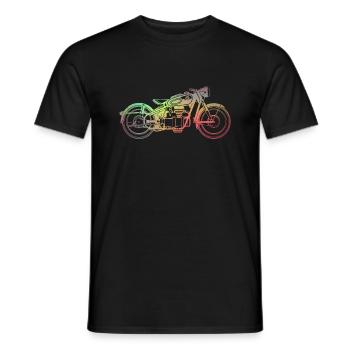 Idée cadeau cadeau moto scooter cyclomoteur - T-shirt homme - noir - Devant - AI Model Male 178 light (178cm)