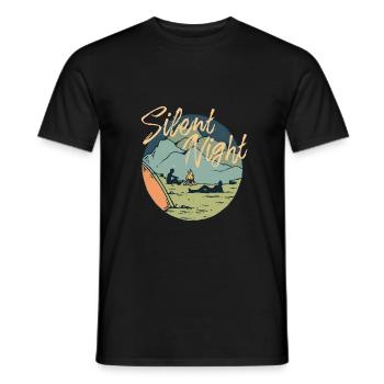 Quiet night "campfire" | Tshirt & Gift - Men's T-Shirt - black - Front - AI Model Male 178 light (178cm)