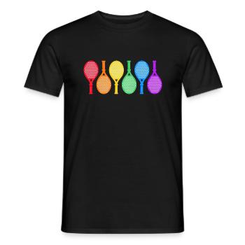 padel padeltennis paddle padel player rainbow - Men's T-Shirt - black - Front - AI Model Male 178 light (178cm)