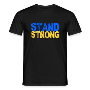 stand strong Ukraine support peace - Men's T-Shirt - black - Front - AI Model Male 178 light (178cm)