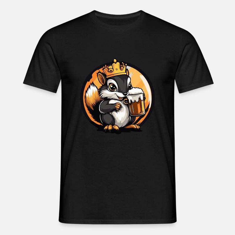 Eichhörnchen Bier - Männer T-Shirt - Schwarz