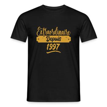 Extraordinaire Depuis 1997 | Cadeau Anniversaire - T-shirt homme - noir - Devant - AI Model Male 178 light (178cm)