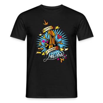 master of disaster white - Men's T-Shirt - black - Front - AI Model Male 178 light (178cm)
