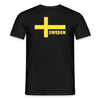 Suède Suède Drapeau suédois Suédois - T-shirt homme - noir - Devant - AI Model Male 178 light (178cm)