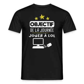 Lol - Jouer - Objectif - Cadeau - Humour - Drôle - T-shirt homme - noir - Devant - AI Model Male 178 light (178cm)