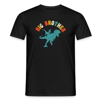 Promoted to big brother dinosaur Gift, Big brother - Men's T-Shirt - black - Front - AI Model Male 178 light (178cm)