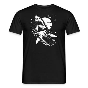 Shark Moon Stars - Men's T-Shirt - black - Front - AI Model Male 178 light (178cm)