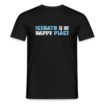Bain de glace nageurs d’hiver « Bain de glace endroit heureux » - T-shirt homme - noir - Devant - AI Model Male 178 light (178cm)