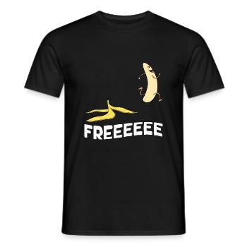 Free idea Gift Humor Be Free Banana Naked - Men's T-Shirt - black - Front - AI Model Male 178 light (178cm)