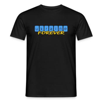 UKRAINE "ukraine forever" slava ukraini - Männer T-Shirt - Schwarz - Vorne - AI Model Male 178 light (178cm)