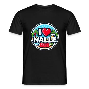 I Love Malle Mallorca Holidays Beer Alcohol Holidays - Men's T-Shirt - black - Front - AI Model Male 178 light (178cm)