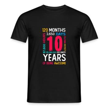 10 years Birthday 10th children's birthday - Men's T-Shirt - black - Front - AI Model Male 178 light (178cm)